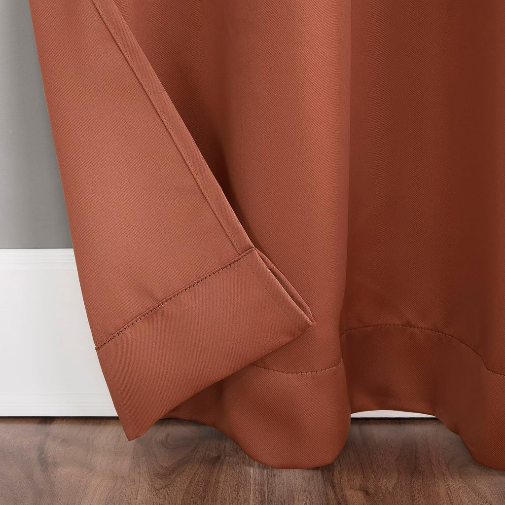 Sun Zero Easton Energy Saving Blackout Grommet Curtain Panel, 40" x 54", Terracotta Orange