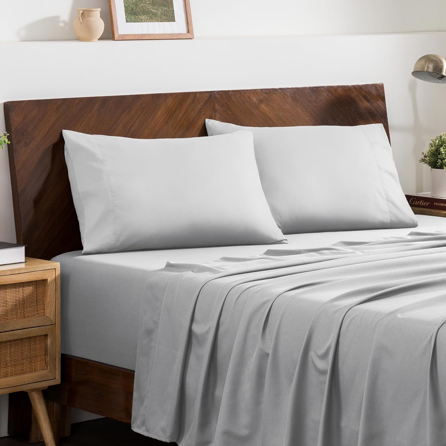 BareHome Bare Home Microfiber Pillow Cases - Queen Size Set of 2 - Cooling Pillowcases - Double Brushed - easy maintenance - Envelope…