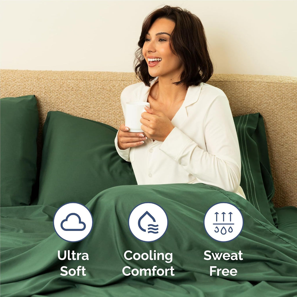 Full Size 4 Piece Sheet Set - Comfy Breathable & Cooling Sheets - Hotel Luxury Bed Sheets for Women & Men - Deep Pockets, Easy-Fit, Soft…