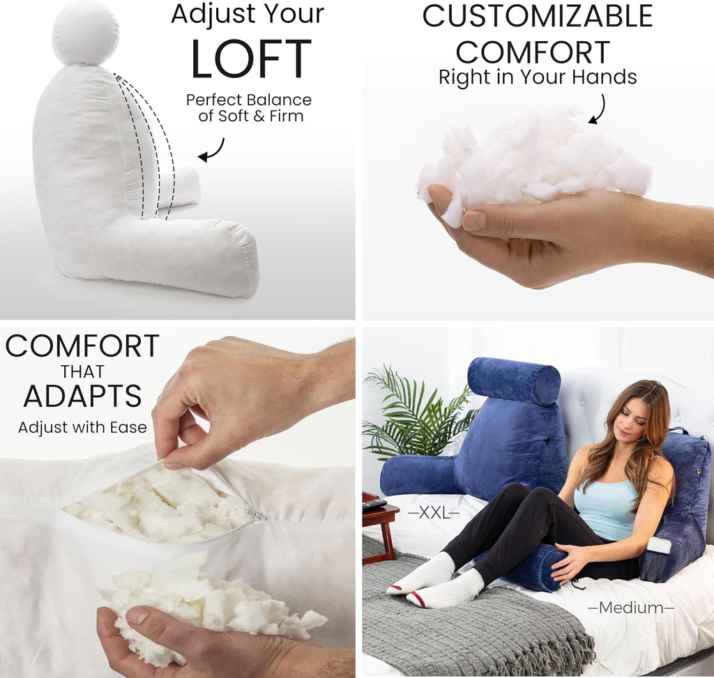 Husband Pillow XXL The Original for Adults - 30" Tall Backrest for Sitting Up in Bed - Firm Support Reading & Bed Rest Pillows for…