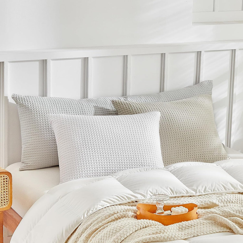 Warmdern Waffle Weave Pillowcases Body Size 1 Pack Pillow Cases Soft Microfiber Pillow Case Covers Set of 2 Boho Woven Textured Pillowcase…
