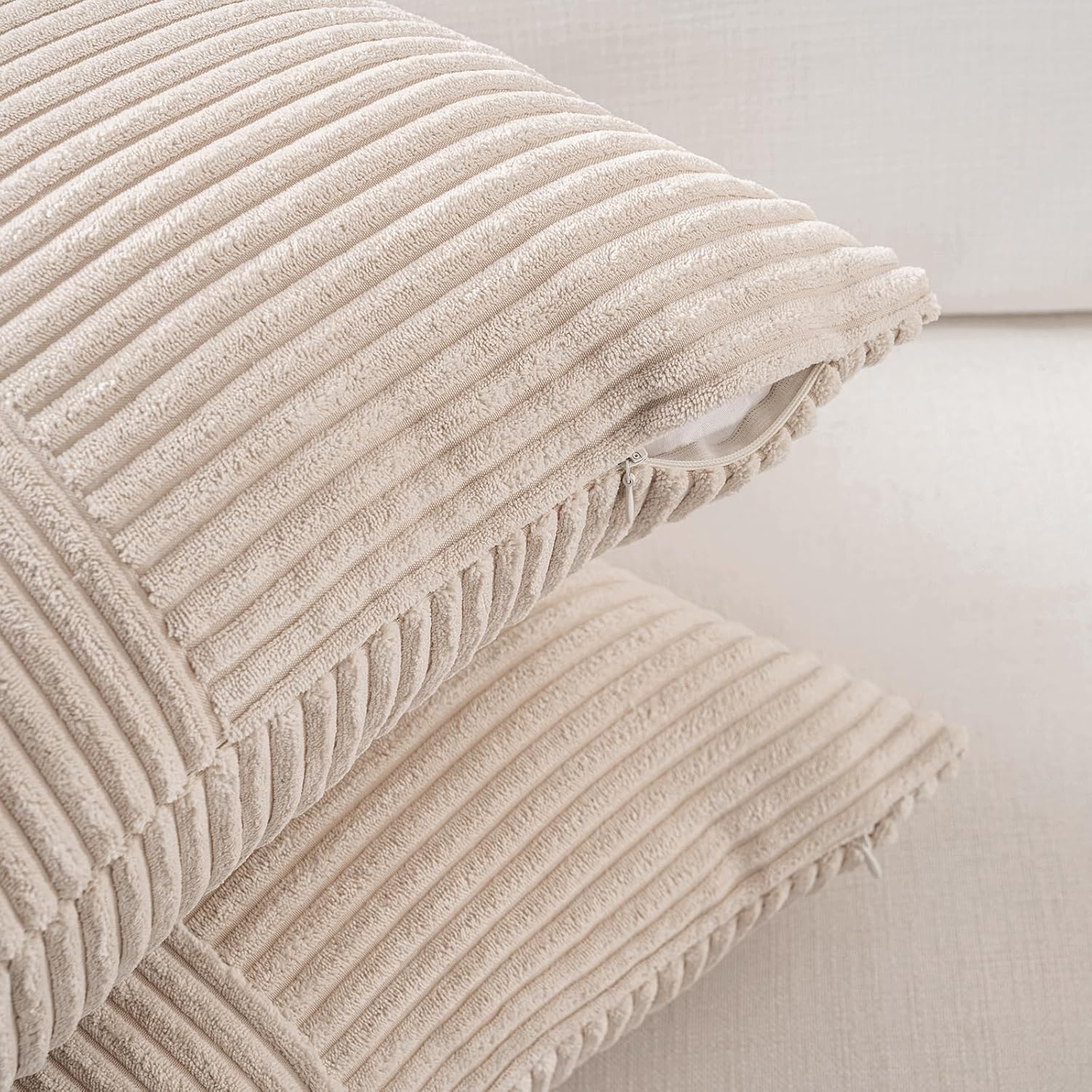 Fancy Homi 2 Packs Tan Long Lumbar Decorative Throw Pillow Covers 12x24 Inch for Couch Bed Sofa, Rustic Farmhouse Boho Home Decor, Soft…