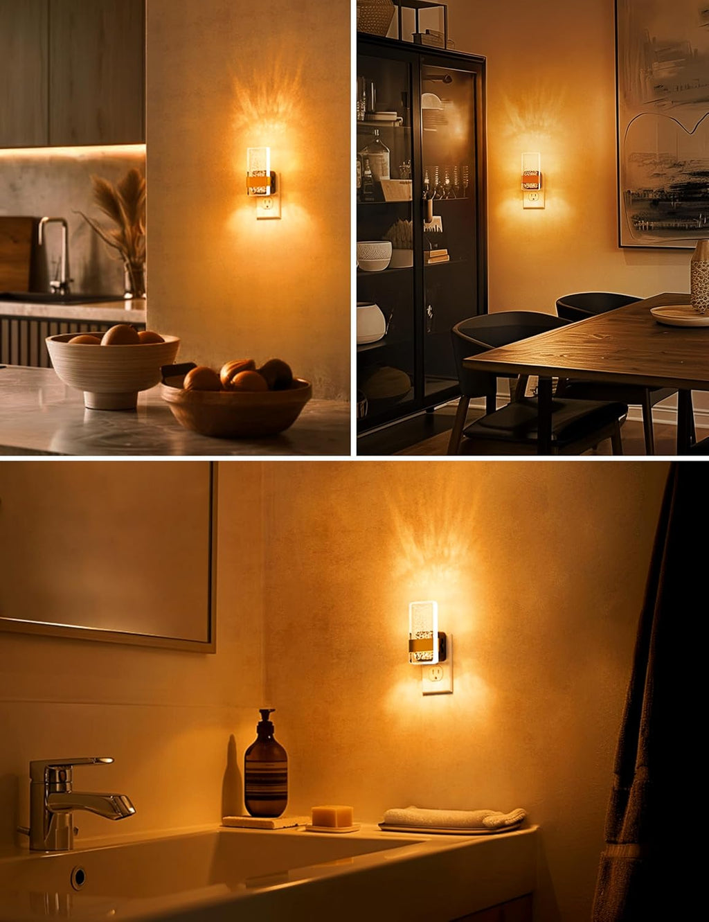 L LOHAS LED Night Light [2 Pack], Amber Night Lights Plug Into Wall, Dusk to Dawn Sensor, 0-100LM LED Dimmable Nightlight, Automatic Low…