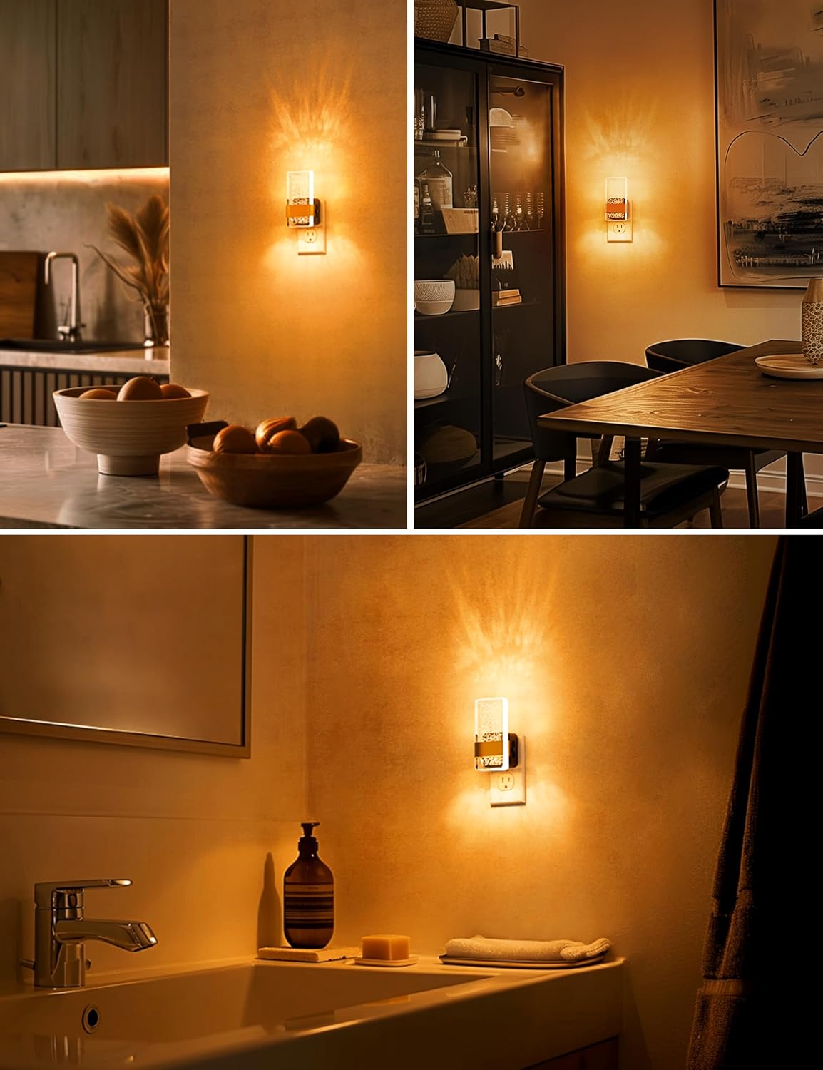 L LOHAS LED Night Light [2 Pack], Amber Night Lights Plug Into Wall, Dusk to Dawn Sensor, 0-100LM LED Dimmable Nightlight, Automatic Low…