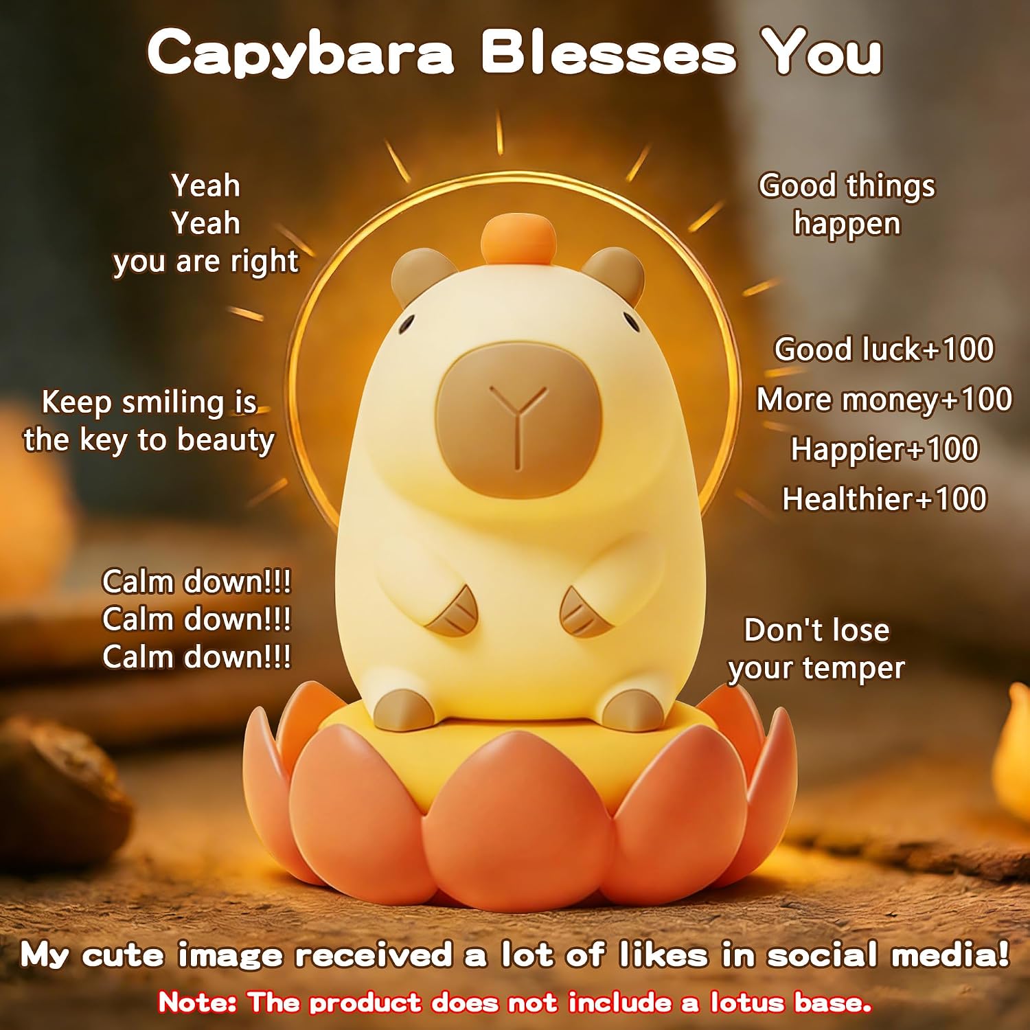 FAMIDUO-BrightenYourLife FAMIDUO Capybara Night Light, Long-Lasting Silicone Squishy Lamp, Cute Animal Nursery Light with 20-Min Timer, Dim…