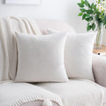 Hwy50 HWY 50 Cream White Couch Pillow Covers 20x20 Inch Pack of 2, Soft Chenille Decorative Throw Pillow Cases Farmhouse for Sofa Living Ro…