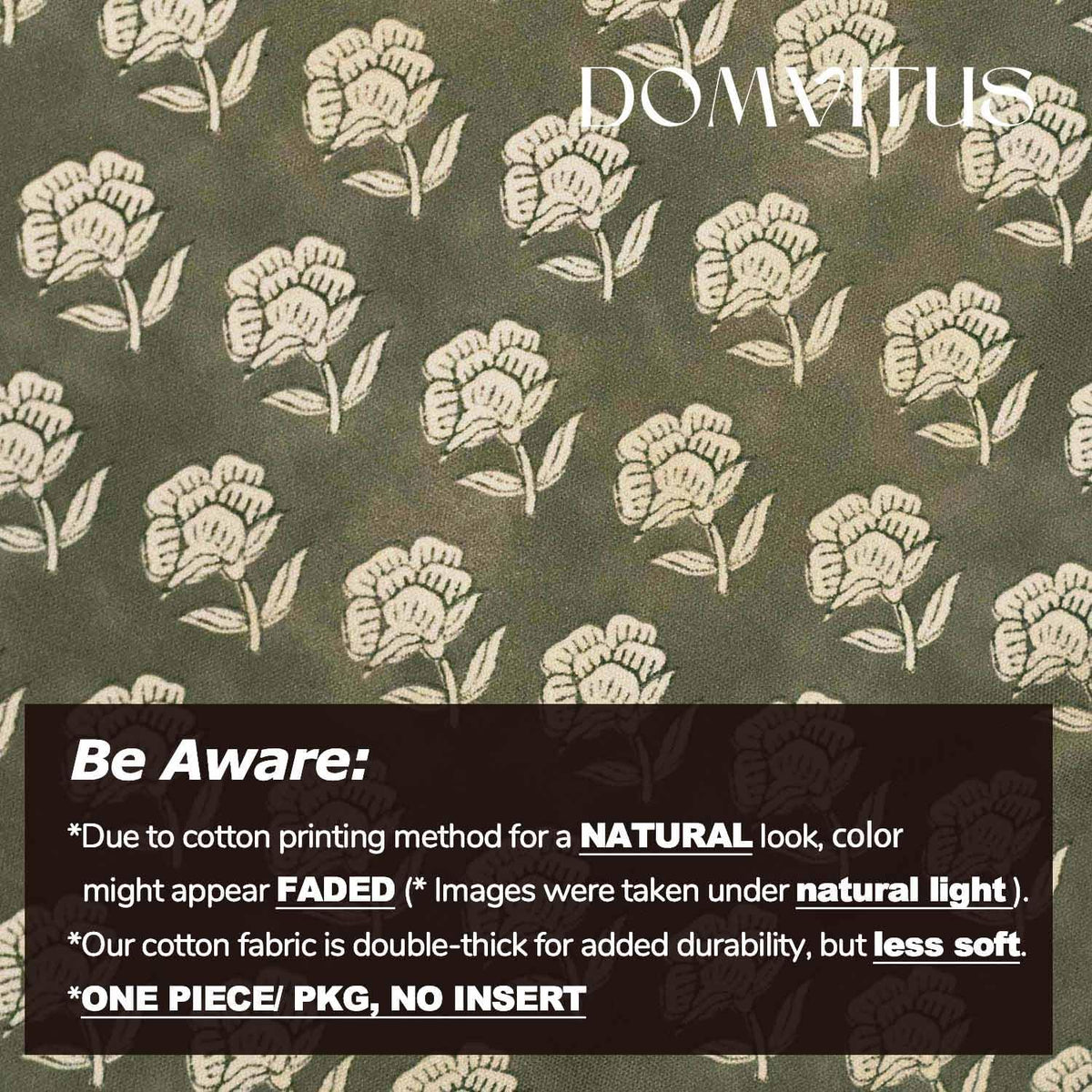 Domvitus Floral Pillow Covers 24x24 Throw Pillow Covers Decorative Farmhouse Block Floral Print Vintage Pillow Cover for Living Room Couch…