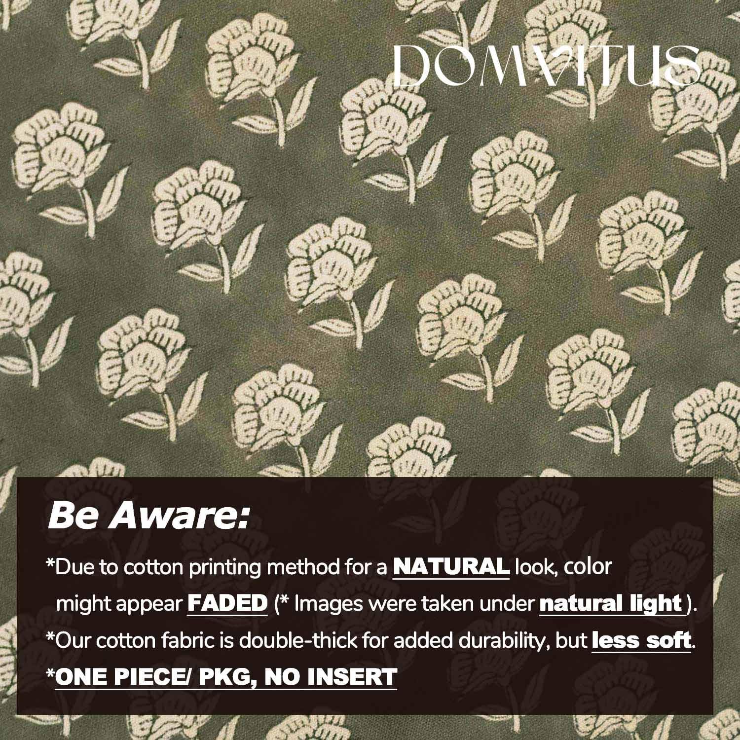 Domvitus Floral Pillow Covers 18x18 Throw Pillow Covers Decorative Farmhouse Block Floral Print Vintage Pillow Cover for Living Room Couch…