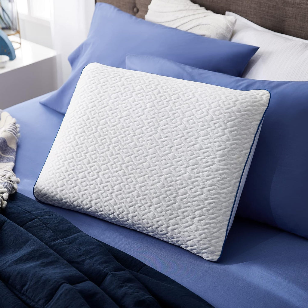 SleepInnovations Sleep Innovations Forever Gel Memory Foam Pillow, Standard Size, Cool Touch Cover and Cooling Gel Memory Foam Core, Side,…