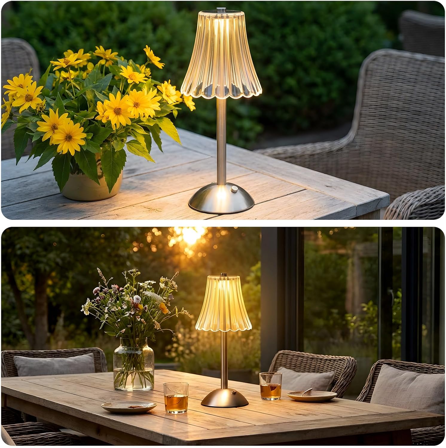 Liliful 6 Pcs Cordless Table Lamp Rechargeable Touch LED Small Gold Portable Battery Operated USB-c Desk Lamp 3 Color Dimmable for…