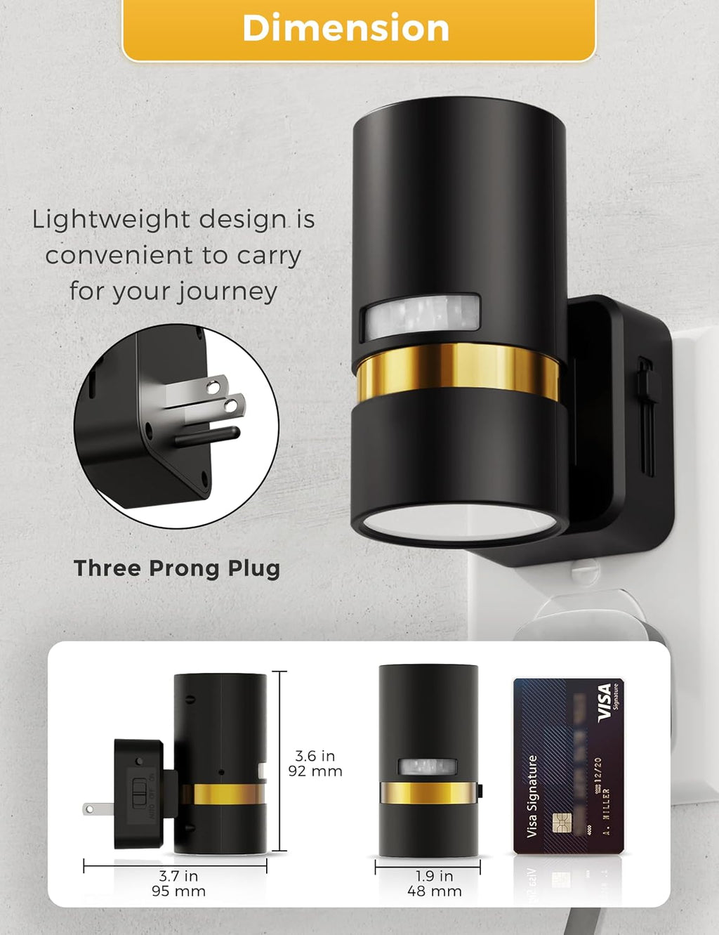 L LOHAS LED Motion Sensor Night Light Plug in, Night Lights Plug into Wall with Adjustable Brightness, 1600K Amber Light, 1W…