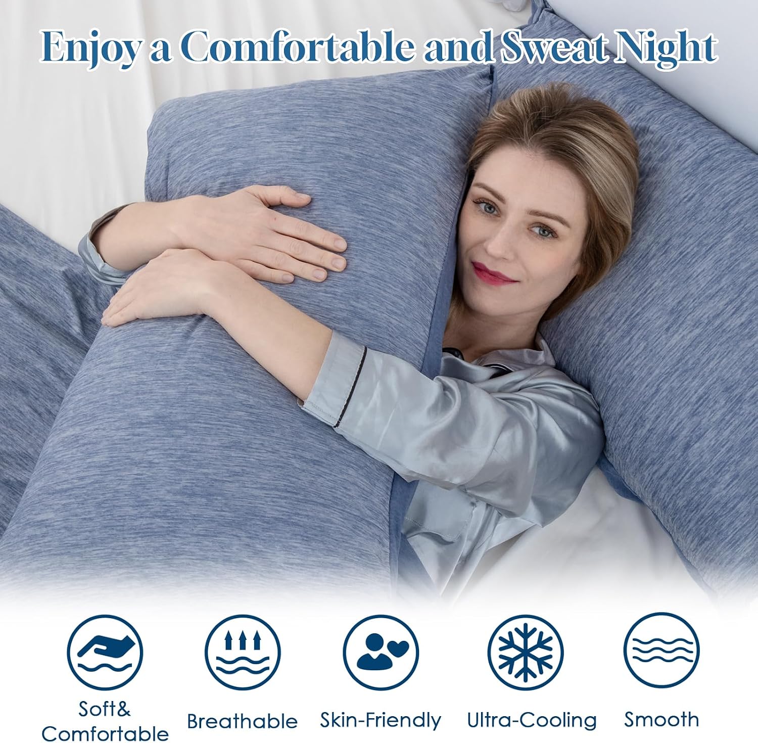 Choshome Cooling Pillow Cases Zipper Pillow Covers Q-Max > 0.45 Zippered Pillowcases for Hot Sleepers, Soft, Breathable, Skin-Friendly, 2 P…