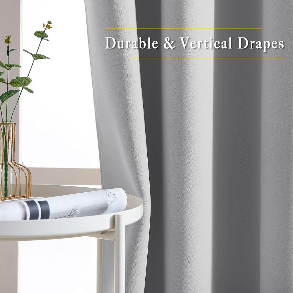 NICETOWN Bedroom Blackout Curtain & Drapes - Grommet Solid Window Treatment Thermal Insulated Noise Reducing for Bedroom/Home Office (2…