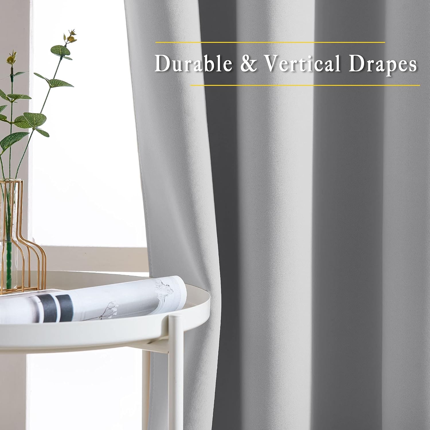 Nicetown Blackout Silver Grey Doorway Curtains - Solid Thermal Insulated Grommet Room Darkening Privacy Window Drapes Sound Dampening for B…