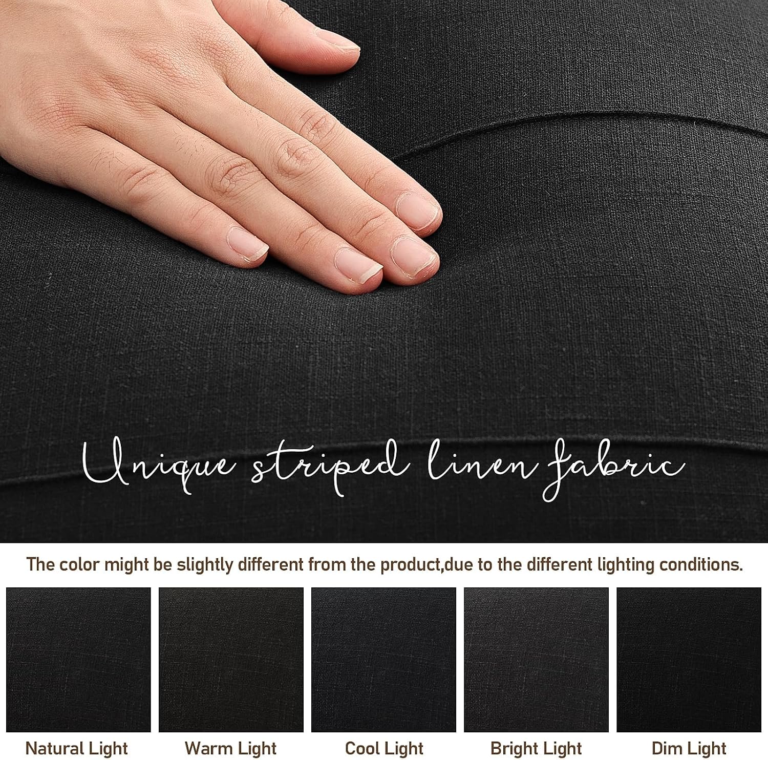 ZWJD Decorative Linen Throw Pillow Covers 26x26 Set of 2 Solid Handcrafted Striped Cushion Covers for Bed Soft Modern Farmhouse Neutral…