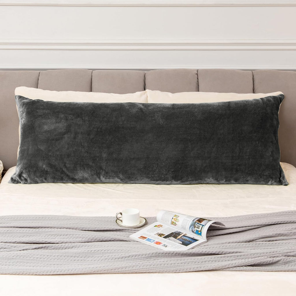 Bedelite Body Pillow Cover with Zipper Closure, Super Soft and Cozy Fuzzy Fleece Pillowcase 20 x 54 Inches, Luxury Fluffy Plush Long Body P…