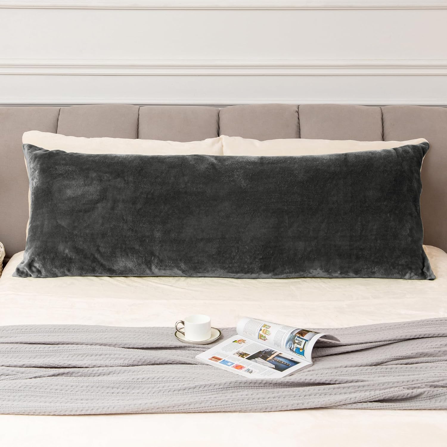 Bedelite Body Pillow Cover with Zipper Closure, Super Soft and Cozy Fuzzy Fleece Pillowcase 20 x 54 Inches, Luxury Fluffy Plush Long Body P…