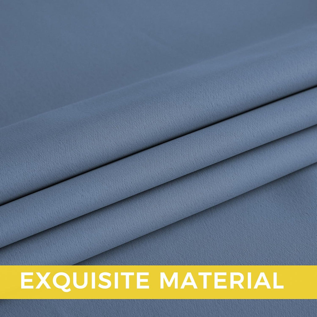 Nicetown Room Darkening Draperies Curtains Panels, 2 Panels Stone Blue W52 x L90 Blue
