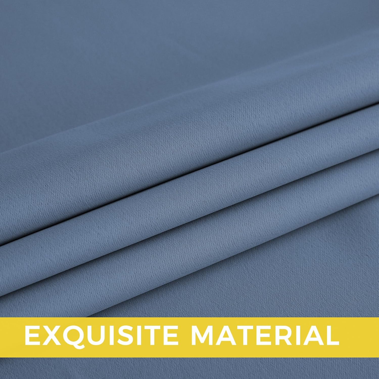 Nicetown Room Darkening Draperies Curtains Panels, 2 Panels Stone Blue W52 x L90 Blue