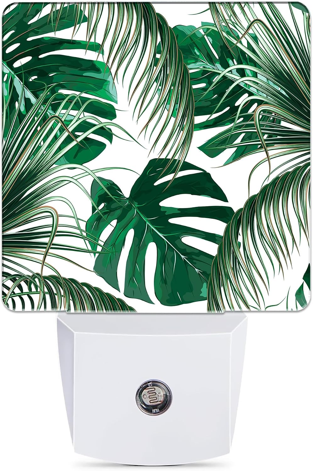 Green Palm Night Light Plug in Wall Lamp Smart Dusk to Dawn Sensor for Home Decorative, Kids Room Bedroom Bathroom Kitchen Hallway Gifts