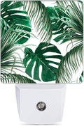 Green Palm Night Light Plug in Wall Lamp Smart Dusk to Dawn Sensor for Home Decorative, Kids Room Bedroom Bathroom Kitchen Hallway Gifts
