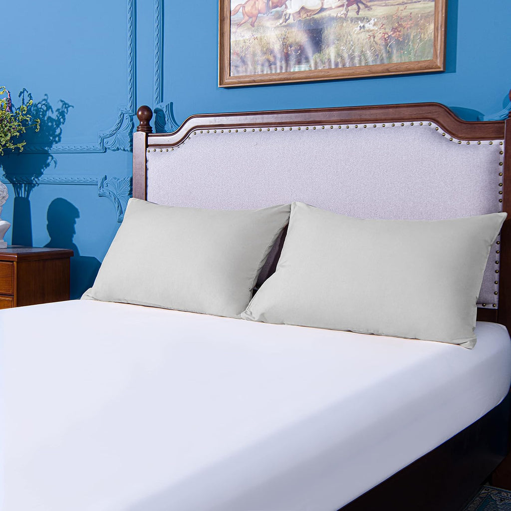 Ntbay King Pillowcase Set - 2 Pack Brushed Microfiber 20x40 Pillowcases - Soft, Wrinkle-Free, Fade-Resistant, Stain-Resistant, Light Grey P…
