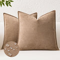 KevinTextile Kevin Textile Waterproof Decorative Pillow Covers Camel 22x22 Inch Pack of 2 Soft Boucle Textured Euro Pillowcases Elegant Acc…