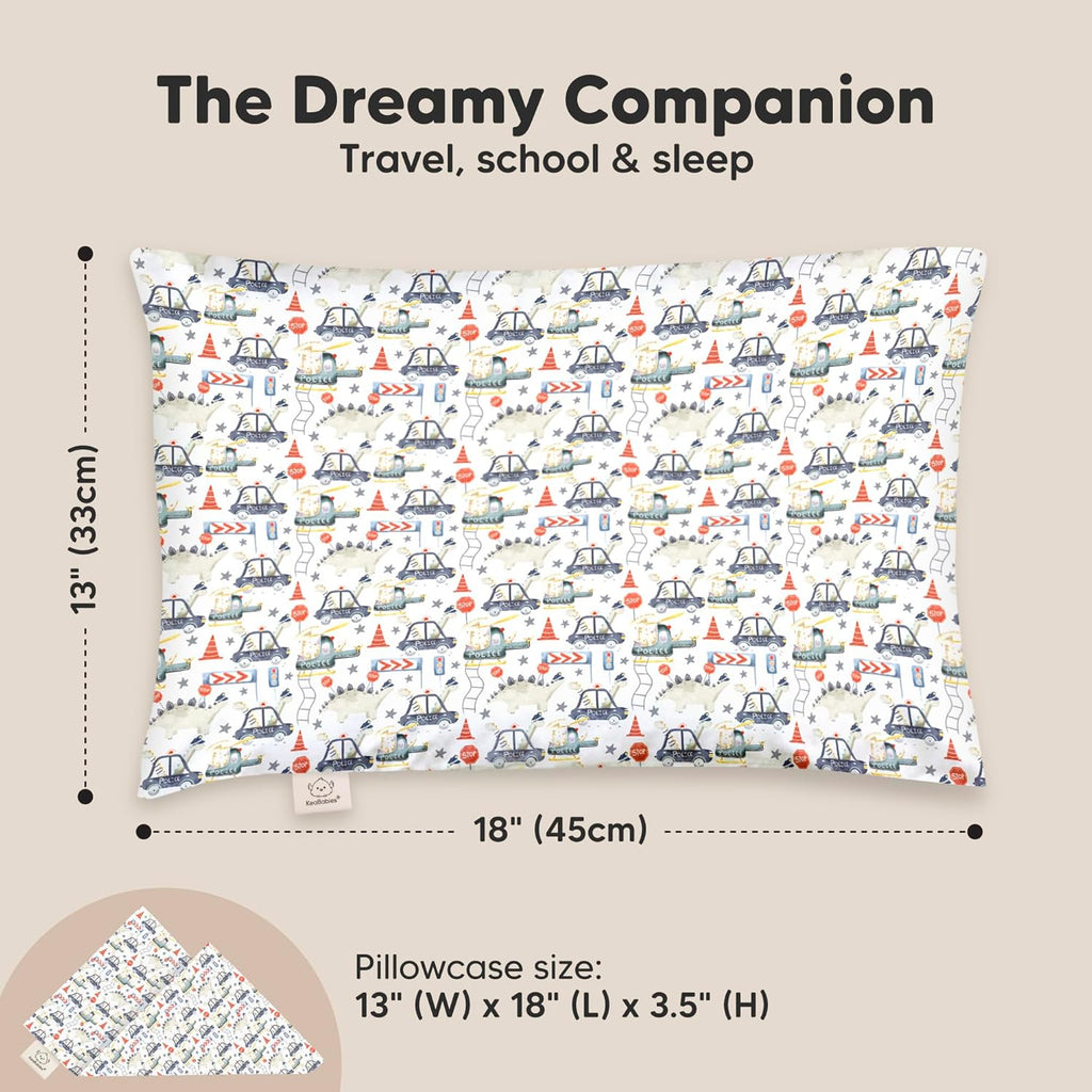 Toddler Pillow with Pillowcase - 13x18 My Little Dreamy Kids Travel Bed Pillows for Sleeping, Organic Cotton Small Pillowcase, Soft &…