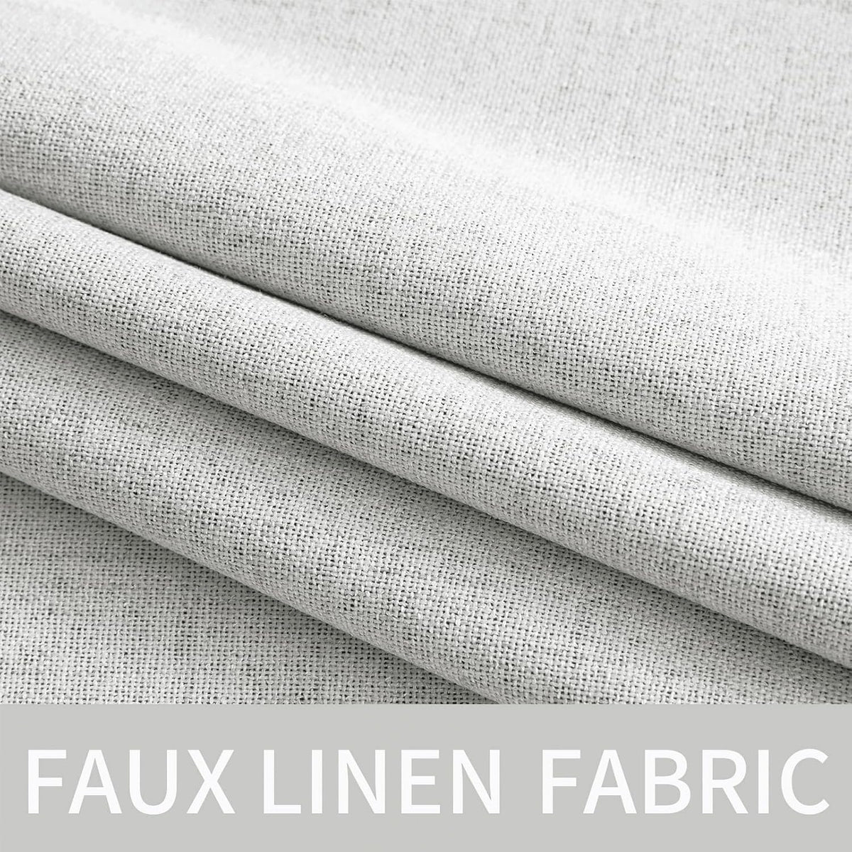 Miulee Linen Textured Curtains for Bedroom Solid 100% Blackout Thermal Insulated Heathered White Grommet Room Darkening Curtains & Drapes L…