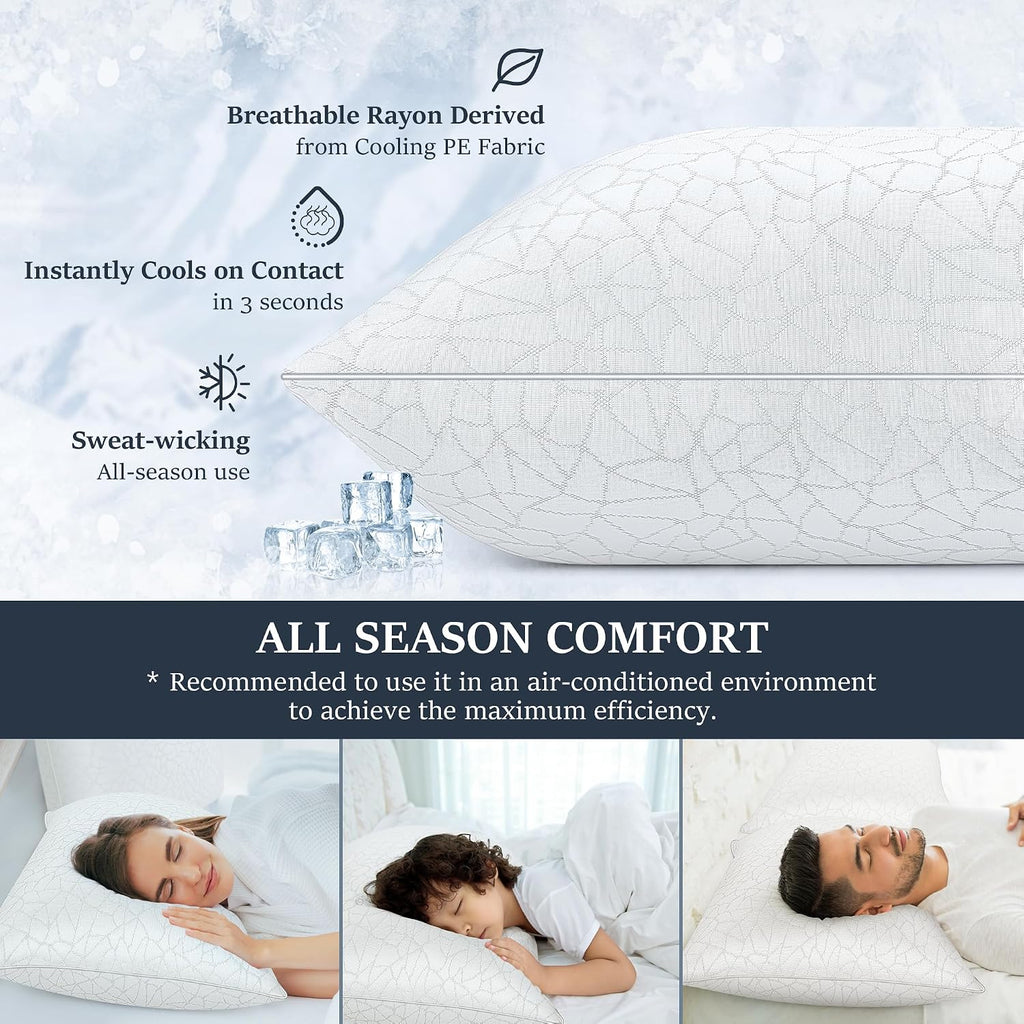 COZSINOOR Bed Pillows Queen Size - Premium Down Alternative Pillows Set of 2 for Side, Back, and Stomach Sleepers Cooling Hotel Quality…