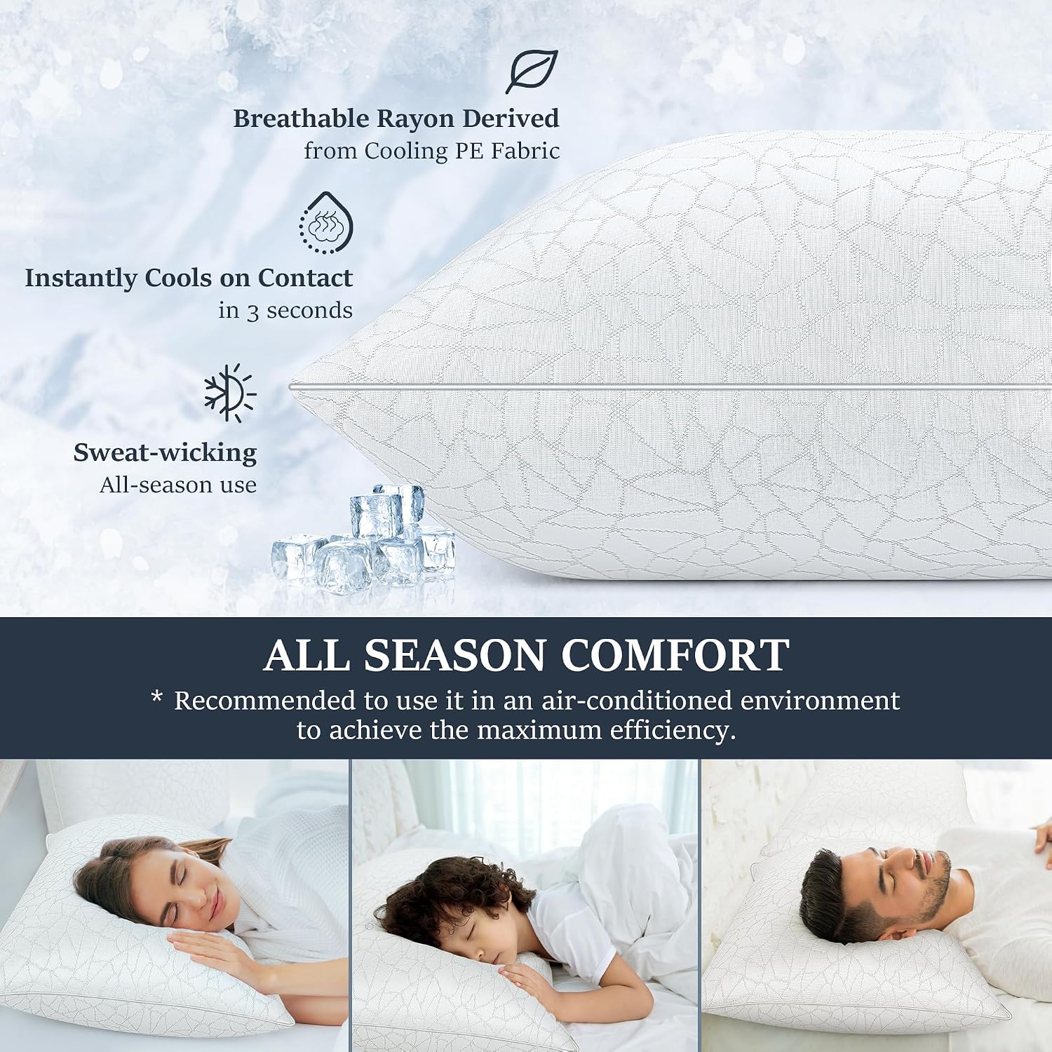 COZSINOOR Bed Pillows Queen Size - Premium Down Alternative Pillows Set of 2 for Side, Back, and Stomach Sleepers Cooling Hotel Quality…