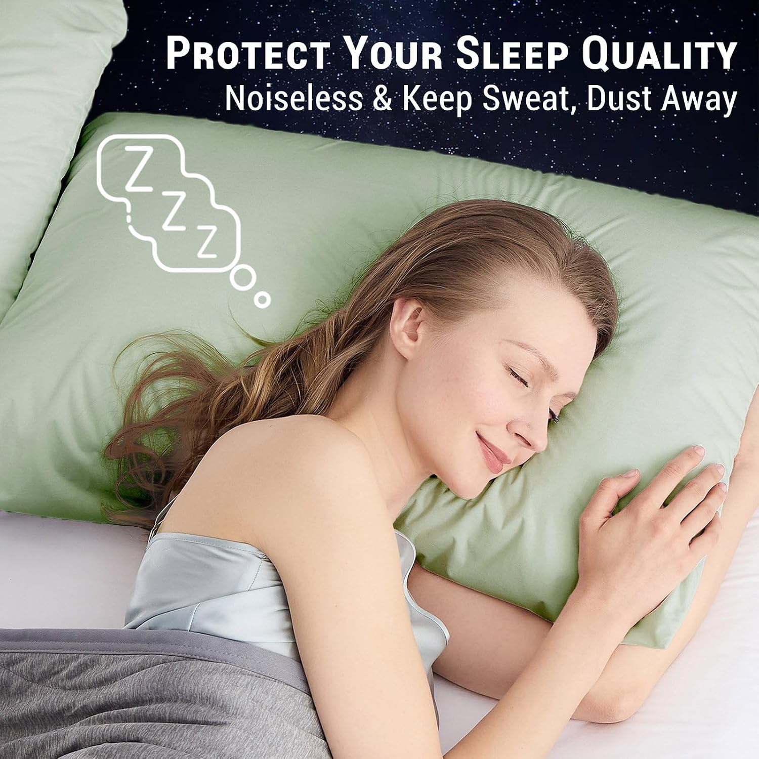 Gogreen Bamboo Rayon Waterproof Pillow Protector, Breathable Pillow Cover, Cooling Pillow Case Protector with Zipper, Super Soft Pillow Cas…