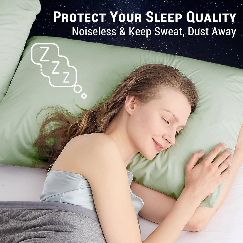 Gogreen Bamboo Rayon Waterproof Pillow Protector, Breathable Pillow Cover, Cooling Pillow Case Protector with Zipper, Super Soft Pillow Cas…