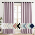 NICETOWN Pink Vintage Linen 100% Blackout Curtains for Living Room, Thermal Insulated Curtains 102“ Long, Noise Reducing Window Treatment…