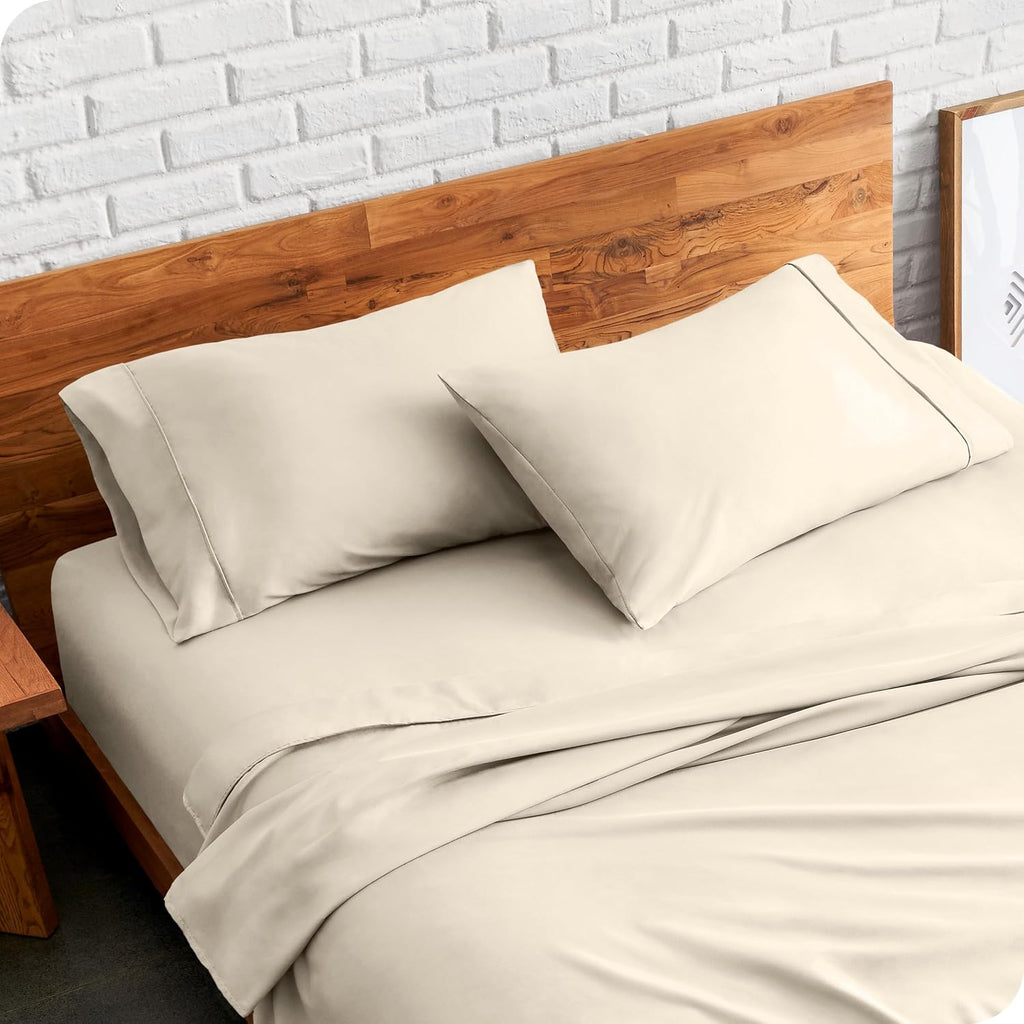 BareHome Bare Home Microfiber Pillow Cases - King Size Set of 2 - Cooling Pillowcases - Double Brushed - Sand Pillowcases 2 Pack - Easy Car…