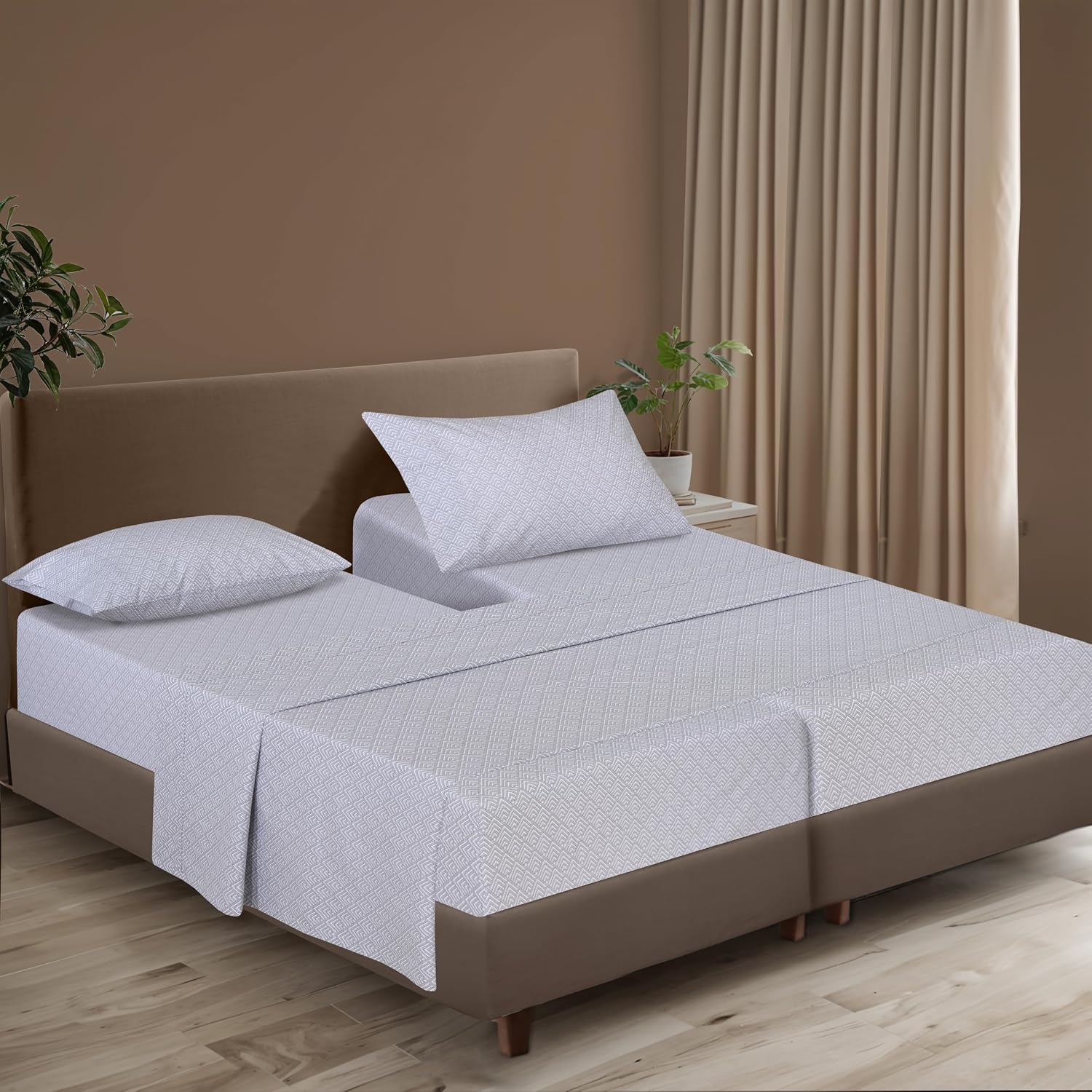 Zoyer 100% Cotton Sheets – Split King Size Percale Bedding, Cooling & Breathable, Durable with a Crisp, Soft & Comfortable Feel, 16" Deep P…