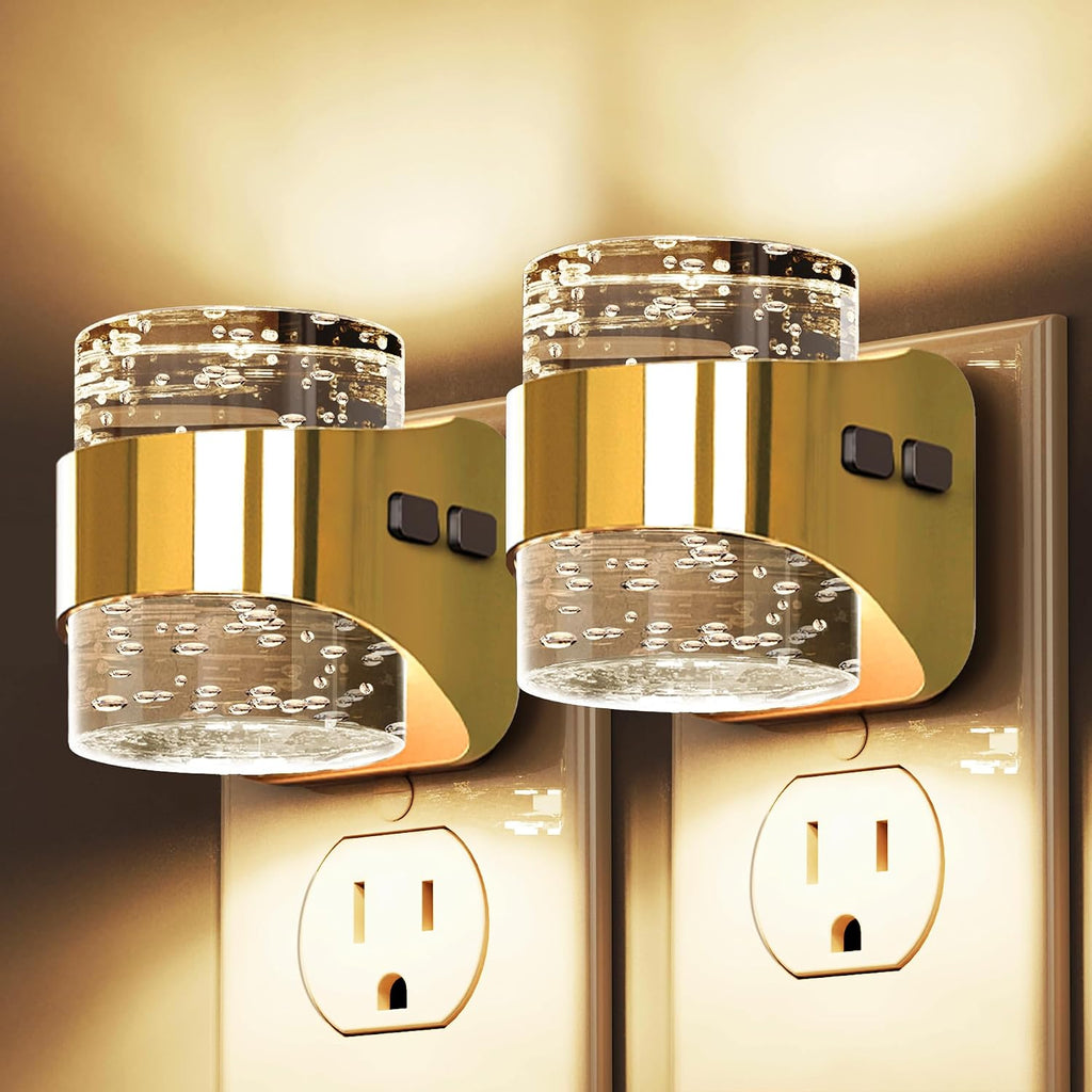 Llohasled L LOHAS LED Night Light, 2 Pack 3000K Bubble Night Lights Plug into Wall, Acrylic Night Lights with Light Sensor, Adjustable Brig…