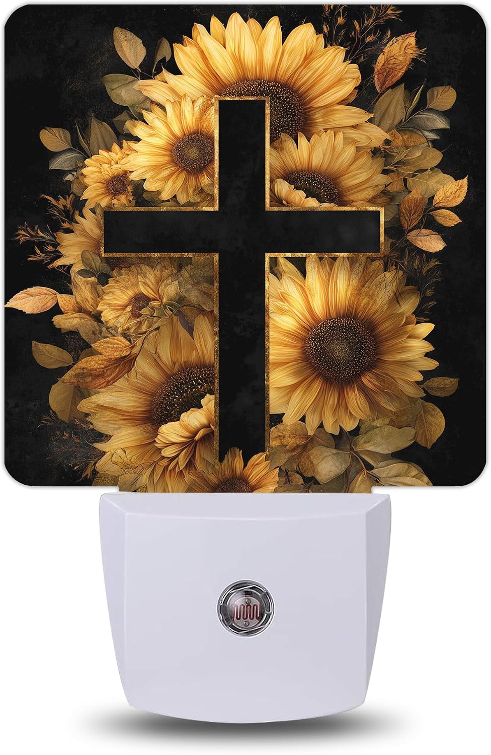 Sunflower Cross Christian Night Light, Night Lights Plug into Wall with Dusk to Dawn Sensor for Bedroom Bathroom Hallway Kitchen…