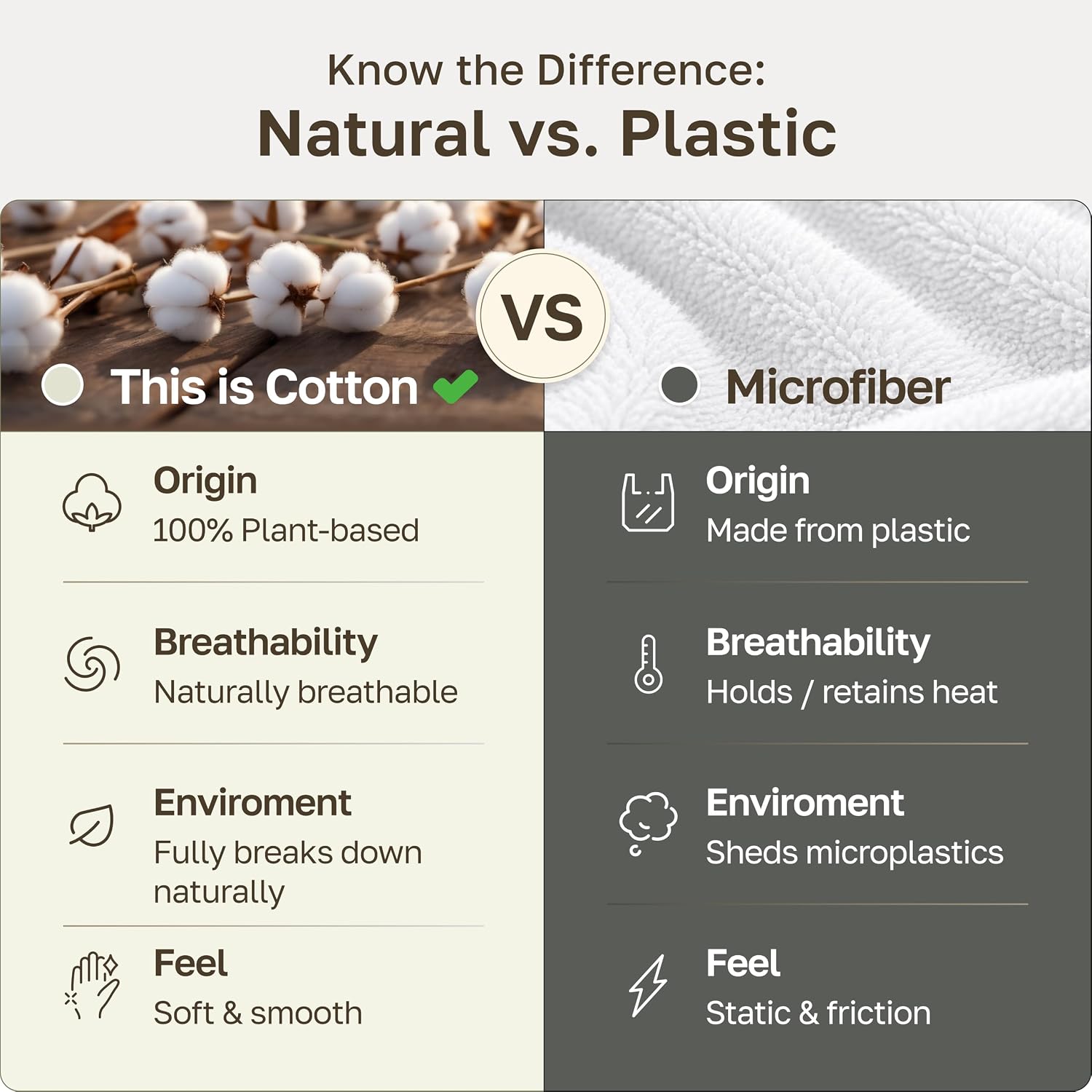 CaliforniaDesignDen California Design Den Standard/Queen Size Pillow Cases Set of 2-600 Thread Count Sateen, Natural 100% Cotton Pillow Cov…