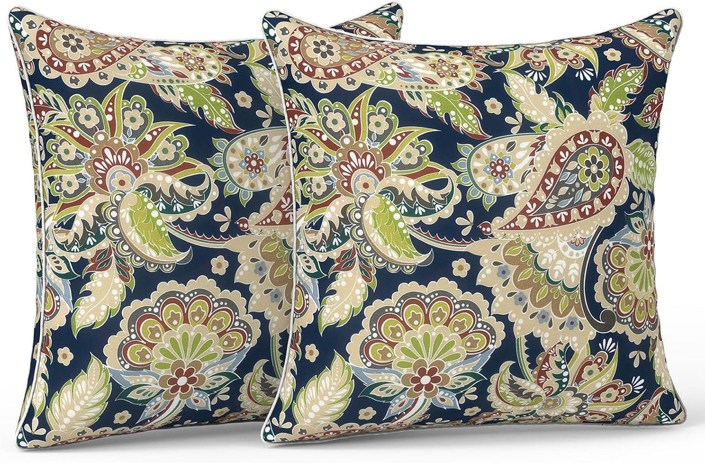 LVTXIII Outdoor/Indoor Pillow Covers, Patio Fade Resistant Throw Pillow Covers ONLY, Waterproof Farmhouse Accent Cushion Cases for Sofa…