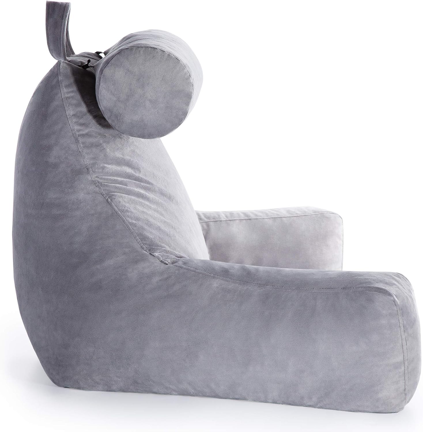 Linenspa Reading Pillow with Shredded Memory Foam- X-Large Size with Neck Support - Back Pillow for Sitting in Bed, Reading, Gaming…