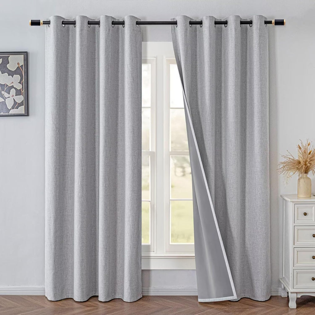 IGEMAEVE Blackout Curtains 90 Inches Long for Bedroom,100% Black Out Curtains 2 Panels Set Thermal Insulated Room Darkening Drapes…