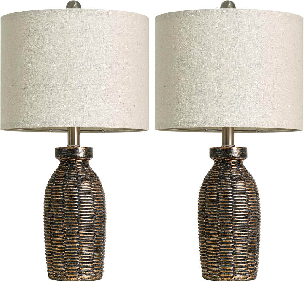 22.75" Table Lamps for Living Room Small Lamps for Bedroom Bedside Lamps Set of 2 Boho Lamps for Night Stands Nightstand Lamp Farmhouse…