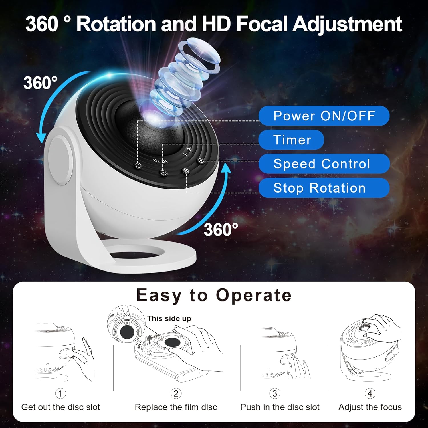 Planetarium Projector Pro for Bedroom, 13 in 1 Star Projector Galaxy Light, Ceiling Night Light Milky Way Mood Lighting with Timer, LED…