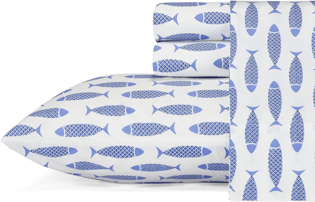 Nautica – Full Size Sheet Set, Crisp Cotton Percale Bedding with Matching Pillowcases, Lightweight & Breathable Bed Sheets, Deep Pocket, Co…