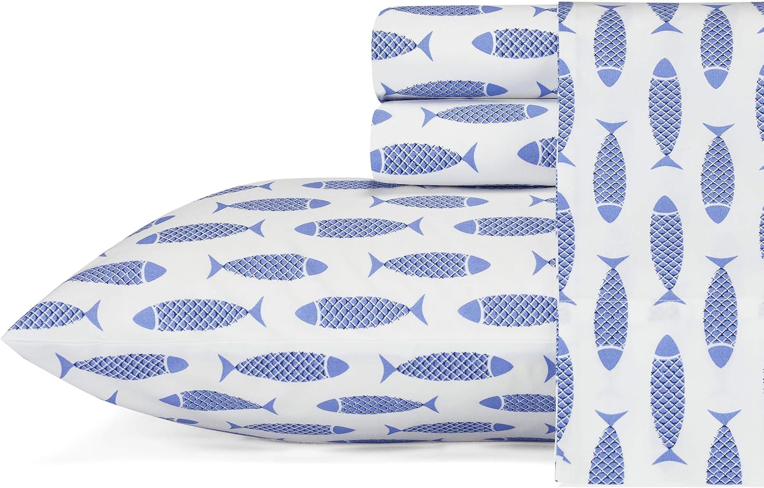 Nautica – Full Size Sheet Set, Crisp Cotton Percale Bedding with Matching Pillowcases, Lightweight & Breathable Bed Sheets, Deep Pocket, Co…