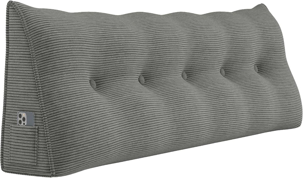 Headboard Wedge Pillows for Sitting Up in Bed Rest Adult, Triangular Upholstered Stuffed Reading Pillow for Sofa Couch Back Cushions…