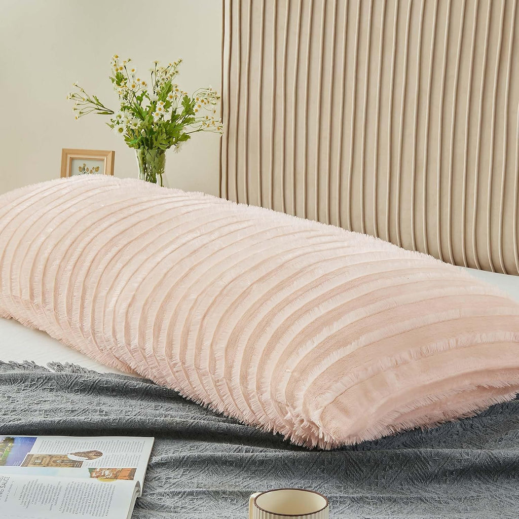 Bedelite Body Pillow Cover with Zipper Closure, Decorative Boho Fleece Pillowcase 20 x 54 Inches, Luxury Fluffy Plush Long Body Pillow Pill…
