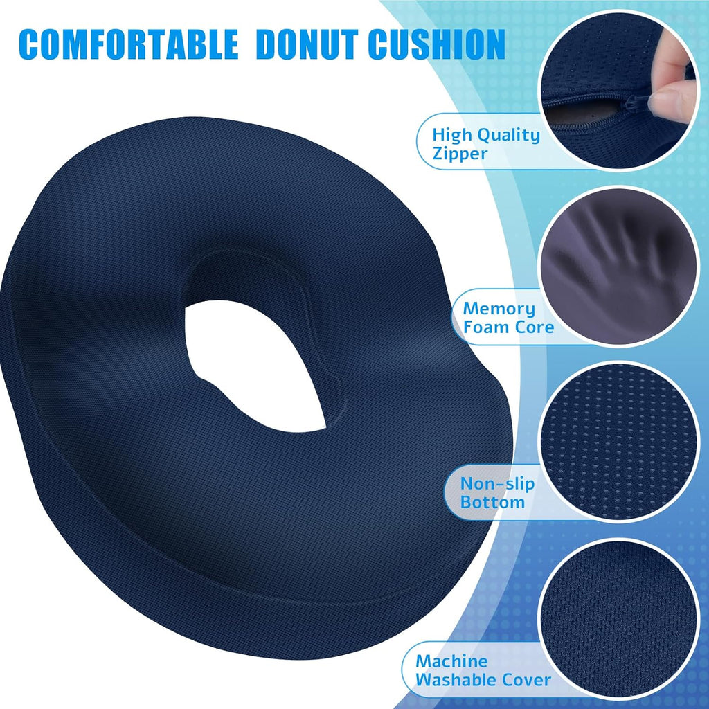 BlissTrends Donut Pillow Seat Cushion, Donut Chair Cushions for Postpartum Pregnancy & Hemorrhoids, Tailbone Cushion, Memory Foam Lifting C…