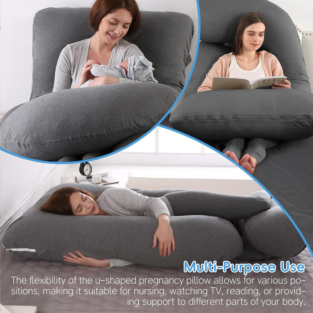 U-Shaped Pregnancy Pillow for Sleeping, Full Body Support for Back, HIPS & Belly -65 Inch Maternity Pillow with Machine Washable Cover |…